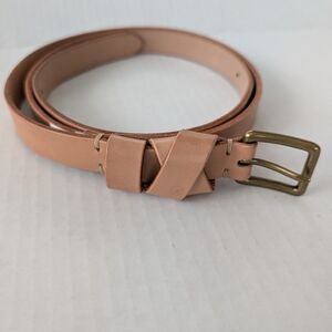 Madewell Light Tan Belt with Brass Buckle